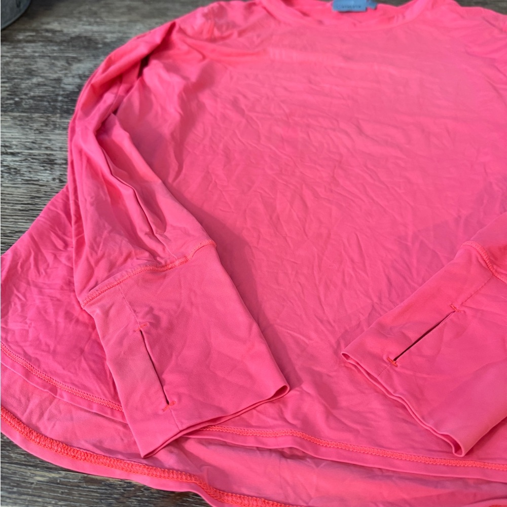 Athleta Bright Coral Long Sleeve Tee - Picture 3 of 7